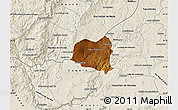 Physical Map of Yahualica de Gonzalez G., shaded relief outside