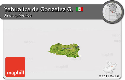 Satellite Panoramic Map of Yahualica De Gonzalez G., cropped outside
