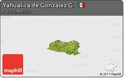 Satellite Panoramic Map of Yahualica De Gonzalez G., cropped outside