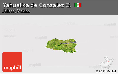 Satellite Panoramic Map of Yahualica De Gonzalez G., cropped outside