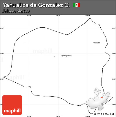 Blank Simple Map of Yahualica De Gonzalez G., cropped outside