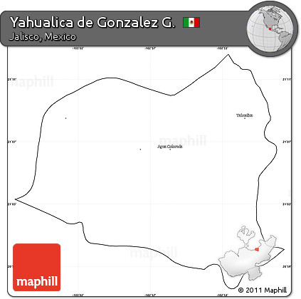 Blank Simple Map of Yahualica De Gonzalez G., cropped outside