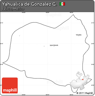 Blank Simple Map of Yahualica De Gonzalez G., cropped outside
