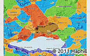 Physical Map of Zapotlan del Rey, political outside
