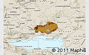 Physical Map of Zapotlan del Rey, shaded relief outside