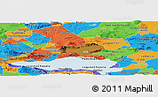 Physical Panoramic Map of Zapotlan del Rey, political outside