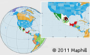 Flag Location Map of Mexico, political outside