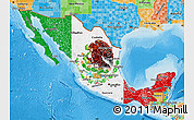 Flag Map of Mexico, political outside