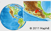 Physical Location Map of Mexico