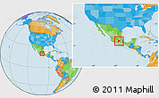 Political Location Map of Mexico, within the entire country