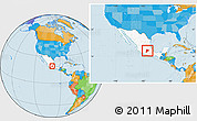 Political Location Map of Mexico, highlighted country, within the entire country