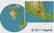 Satellite Location Map of Mexico