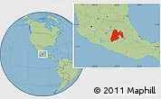 Savanna Style Location Map of Mexico