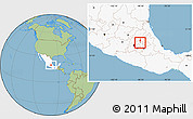 Savanna Style Location Map of Teotihuacan, highlighted country