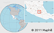 Gray Location Map of Toluca, highlighted country