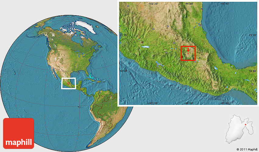 Satellite Location Map of Tultepec