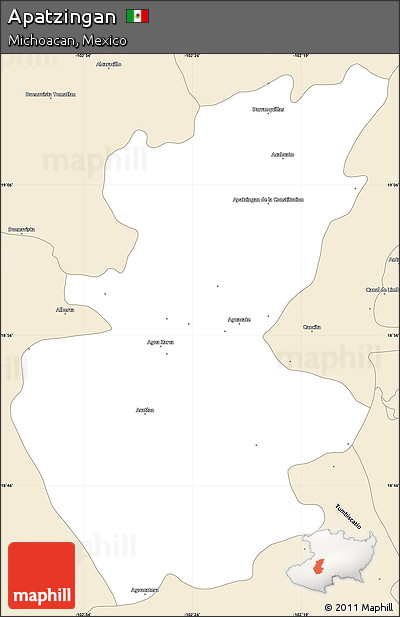 Classic Style Simple Map of Apatzingan