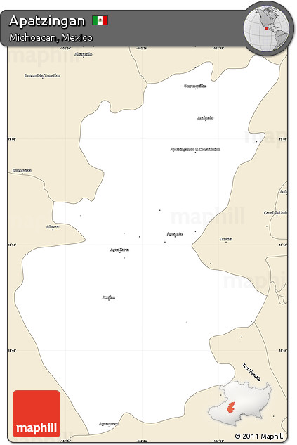 Classic Style Simple Map of Apatzingan