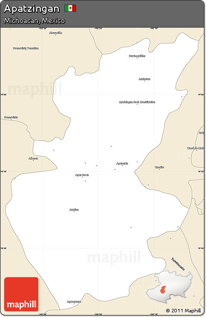 Classic Style Simple Map of Apatzingan