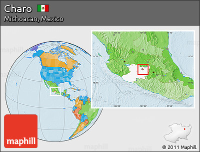Political Location Map of Charo, highlighted parent region