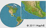 Satellite Location Map of Charo