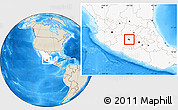 Shaded Relief Location Map of Charo, highlighted country