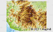 Physical 3D Map of Coalcoman de Vasquez P.