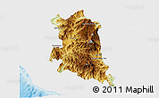 Physical 3D Map of Coalcoman de Vasquez P., single color outside