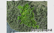 Satellite 3D Map of Coalcoman de Vasquez P., semi-desaturated