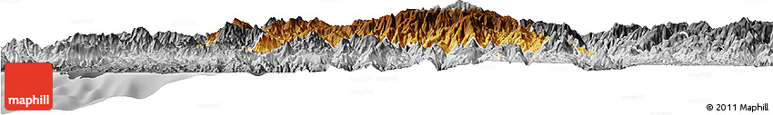 Physical Horizon Map of Coalcoman De Vasquez P., desaturated
