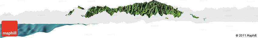 Satellite Horizon Map of Coalcoman De Vasquez P., single color outside