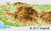 Physical Panoramic Map of Coalcoman de Vasquez P.