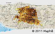 Physical Panoramic Map of Coalcoman de Vasquez P., shaded relief outside