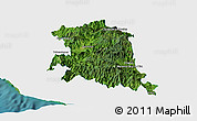 Satellite Panoramic Map of Coalcoman de Vasquez P., single color outside