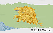 Savanna Style Panoramic Map of Coalcoman de Vasquez P., single color outside