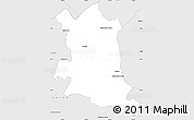 Silver Style Simple Map of Coalcoman de Vasquez P.