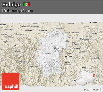 Classic Style 3D Map of Hidalgo