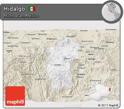 Classic Style 3D Map of Hidalgo