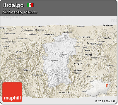 Classic Style 3D Map of Hidalgo