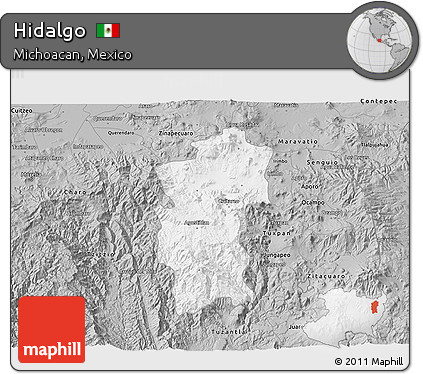 Gray 3D Map of Hidalgo