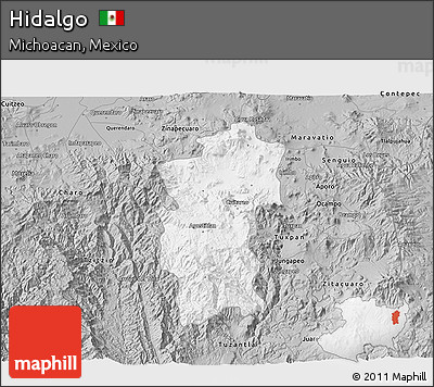 Gray 3D Map of Hidalgo