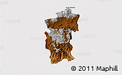 Physical 3D Map of Hidalgo, cropped outside