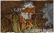 Physical 3D Map of Hidalgo, darken