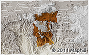 Physical 3D Map of Hidalgo, lighten, semi-desaturated