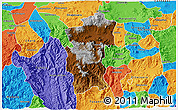 Physical 3D Map of Hidalgo, political outside