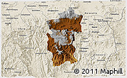 Physical 3D Map of Hidalgo, shaded relief outside