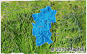Political 3D Map of Hidalgo, satellite outside