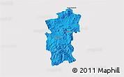 Political 3D Map of Hidalgo, single color outside