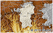 Shaded Relief 3D Map of Hidalgo, physical outside