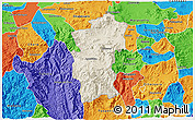 Shaded Relief 3D Map of Hidalgo, political outside